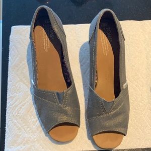 Toms wedges - worn twice